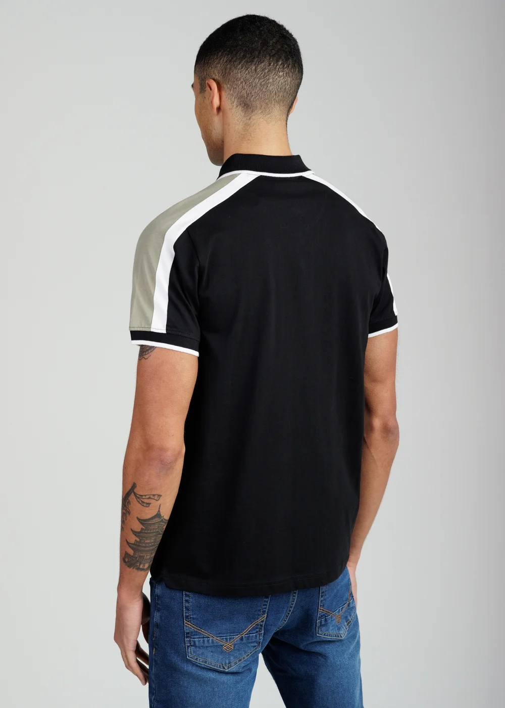 Firetrap Black Regular Fit Cotton Jersey Button Polo - S Image 2