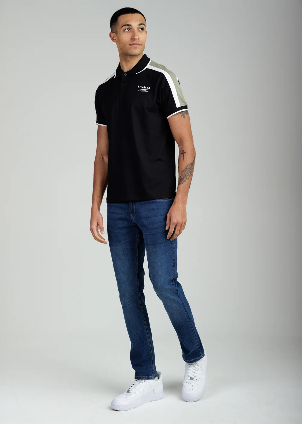 Firetrap Black Regular Fit Cotton Jersey Button Polo - S Image 4