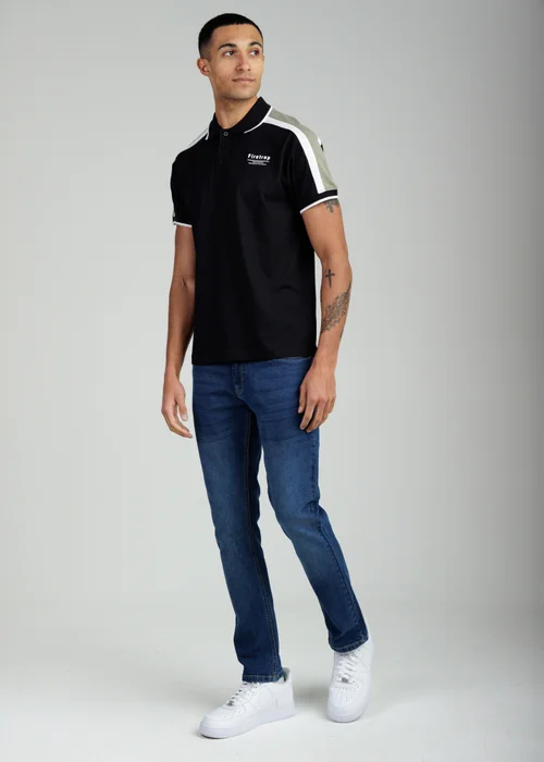 Firetrap Black Regular Fit Cotton Jersey Button Polo - S Image 4