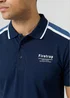 Firetrap Dark Blue Regular Fit Cotton Jersey Button Polo - S Image 3