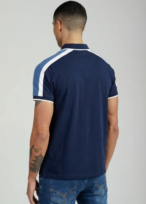 Firetrap Dark Blue Regular Fit Cotton Jersey Button Polo - S Image 2