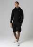 Firetrap Black Regular Fit Cotton Blend Fleece Shorts With Drawstring Waist - S Image 4