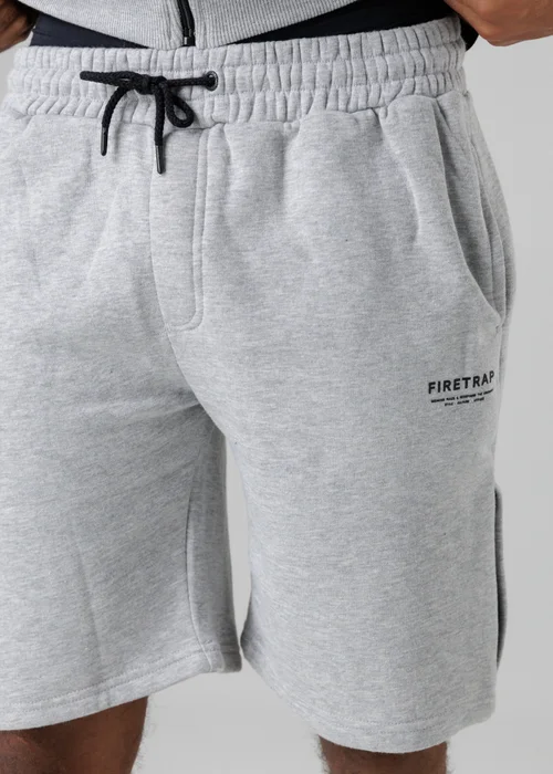 Firetrap Light Grey Regular Fit Cotton Blend Fleece Shorts With Drawstring Waist - S Image 3