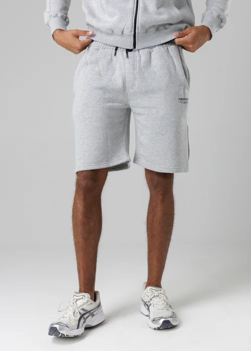 Firetrap Light Grey Regular Fit Cotton Blend Fleece Shorts With Drawstring Waist - S Image 1