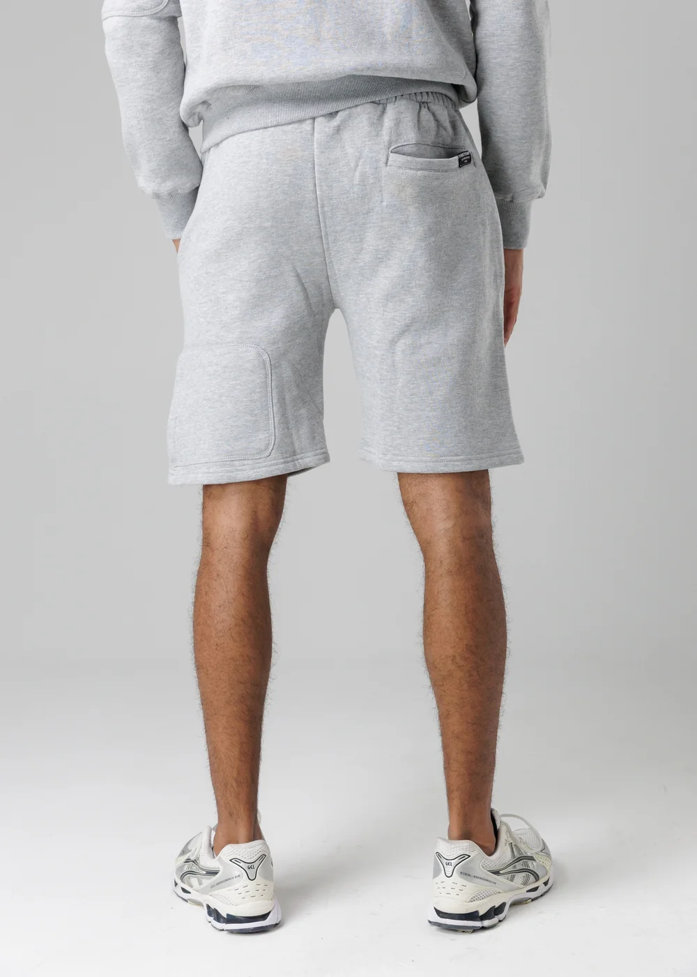 Firetrap Light Grey Regular Fit Cotton Blend Fleece Shorts With Drawstring Waist - S Image 2
