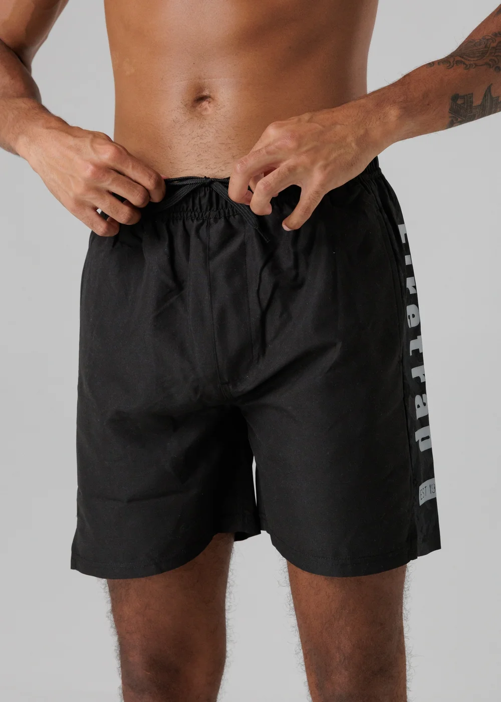 Firetrap Black Regular Fit Swim Shorts With Elasticated Drawstring Waist - M Image 1