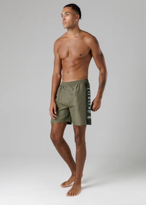 Firetrap Khaki Regular Fit Swim Shorts With Elasticated Drawstring Waist - M Image 4