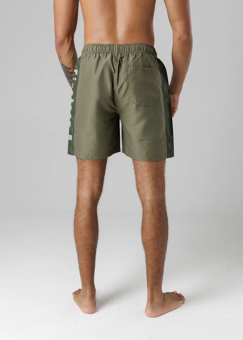 Firetrap Khaki Regular Fit Swim Shorts With Elasticated Drawstring Waist - M Image 2