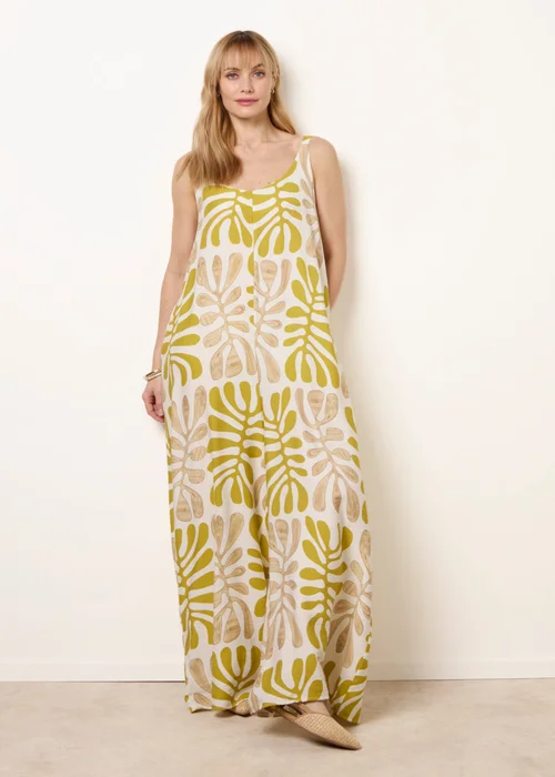 Blue Vanilla Green Floral Printed Jumpsuit - M/L Image 3