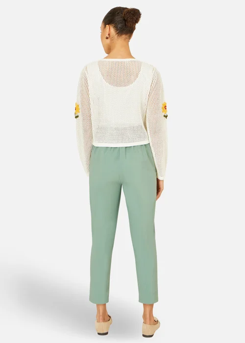 Yumi Ivory Crochet Embroidered Flower Bolero - L Image 2