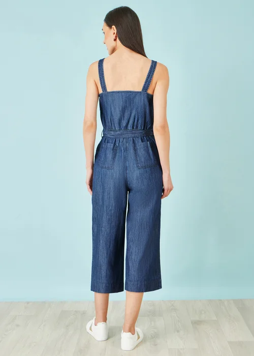 Yumi Blue Chambray Button Through Jumpsuit - 14 Image 2