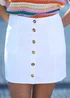 Yumi White Cotton Stretch Mini Skirt With Button Details - 8 Image 1