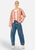 Yumi Multicolour Check Cropped Reversible Cotton Quilted Jacket - 12 Image 2