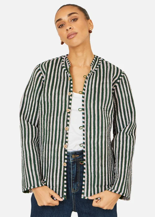 Yumi Green Fox Reversible Cotton Quilted Jacket - 16 Image 3