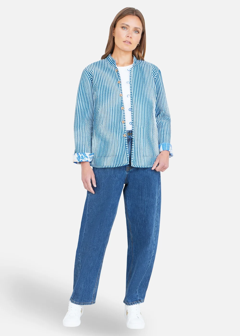 Yumi Blue Jungle Reversible Cotton Quilted Jacket - 14 Image 3