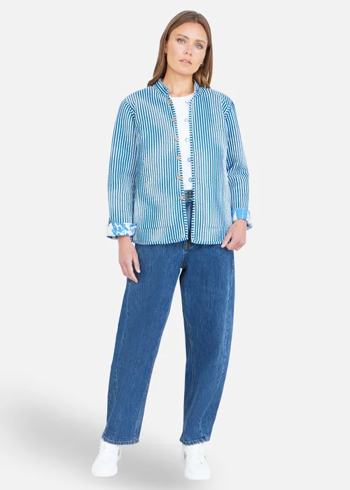 Yumi Blue Jungle Reversible Cotton Quilted Jacket - 14 Image 3