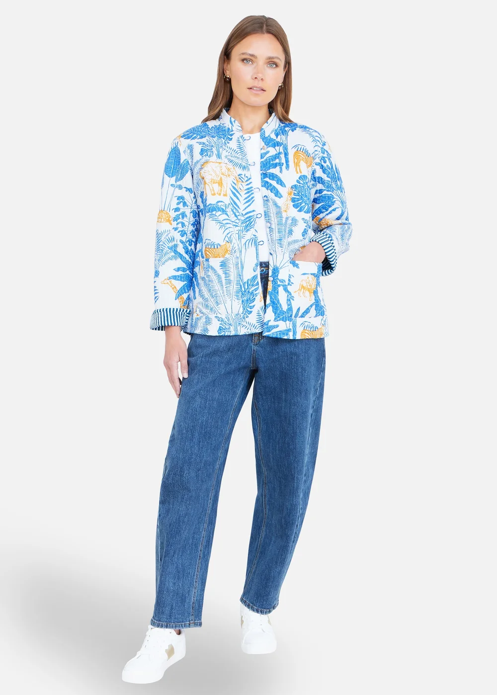 Yumi Blue Jungle Reversible Cotton Quilted Jacket - 14 Image 2
