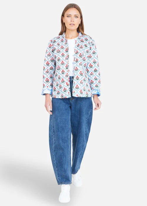 Yumi Blue Palm Reversible Cotton Quilted Jacket - 12 Image 3