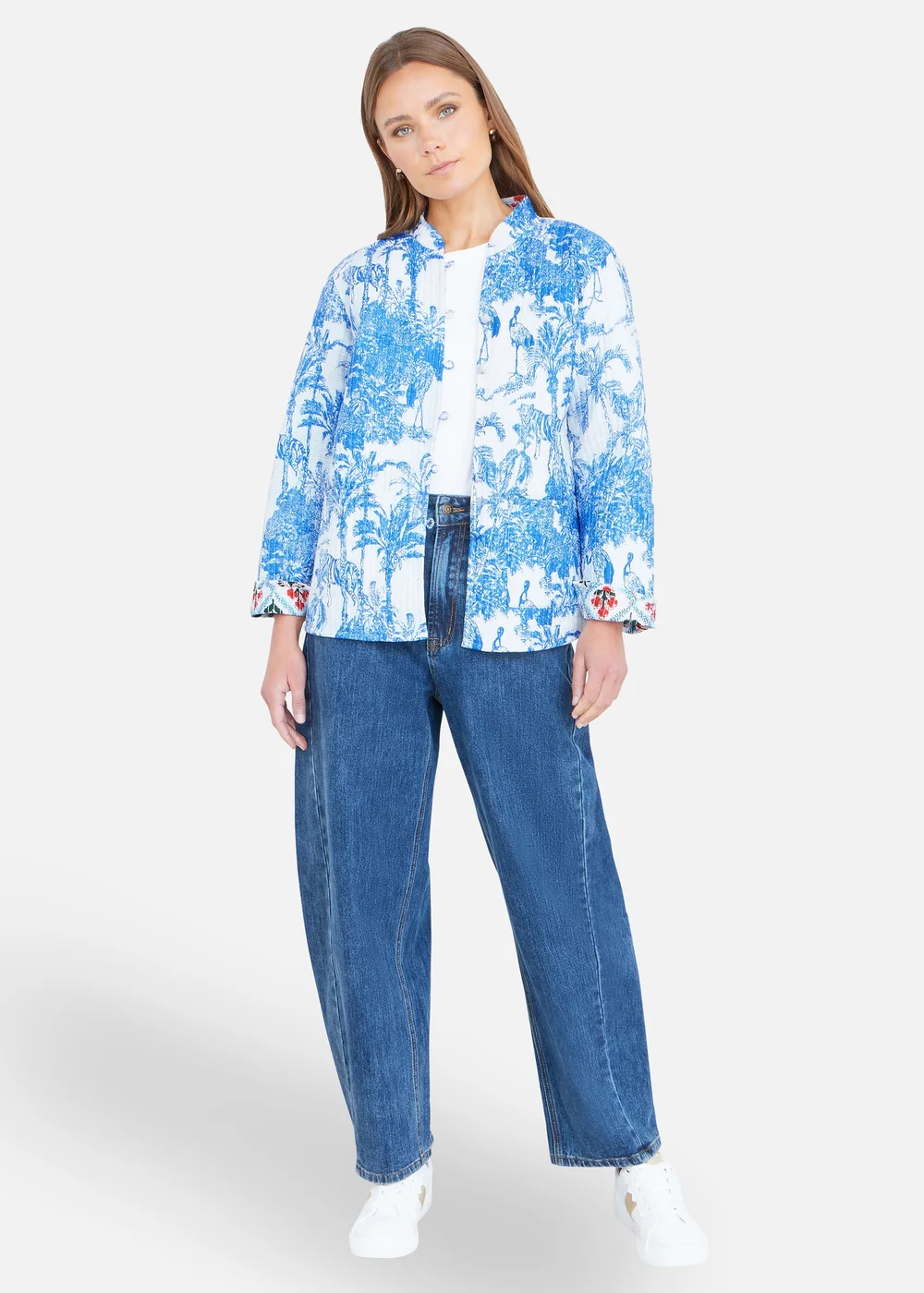 Yumi Blue Palm Reversible Cotton Quilted Jacket - 12 Image 2