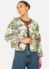 Yumi White Botanical Print Reversible Cotton Quilted Jacket - 14 Image 1