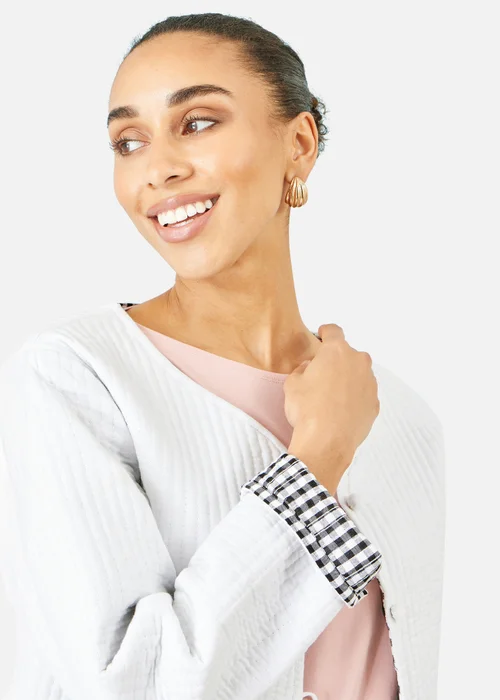 Yumi White Reversible Cotton Quilted Jacket - 12 Image 3