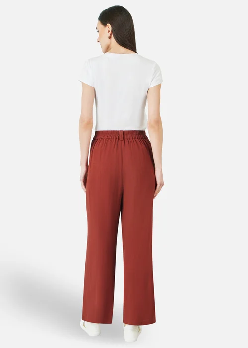 Yumi Brown Linen Mix Trousers - 12 Image 2