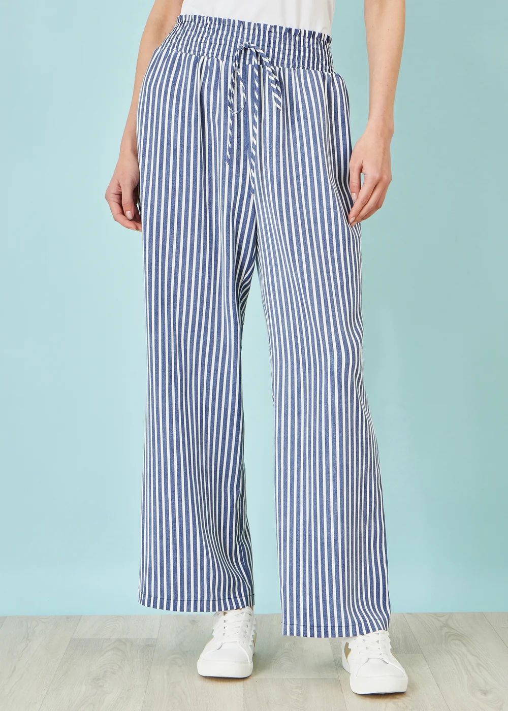 Yumi Blue Stripe Relaxed Trousers - 10 Image 1