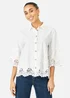 Yumi White Cotton Lace Border Shirt - 10 Image 1