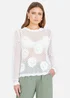 Yumi White Flower Crochet Jumper - M Image 1