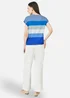 Yumi Blue Block Stripe Relaxed Knitted Top - S Image 2
