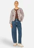 Yumi White Peacock Print Reversible Cotton Quilted Jacket - 12 Image 3