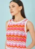 Yumi Orange Stripe Crochet Stripe Vest Top - L Image 3