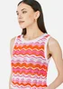 Yumi Orange Stripe Crochet Stripe Vest Top - L Image 3