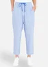 Yumi Blue Cotton Stripe Cropped Trousers - 16 Image 1