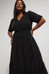 Yours Curve Black Broderie Anglaise Tiered Maxi Dress - 14 Image 2