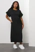 Yours Curve Black Polka Dot Frill Sleeve Maxi Dress - 20 Image 2