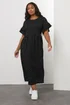 Yours Curve Black Polka Dot Frill Sleeve Maxi Dress - 20 Image 1