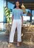 Yumi Blue Crochet Short Sleeve Cardigan - S Image 2