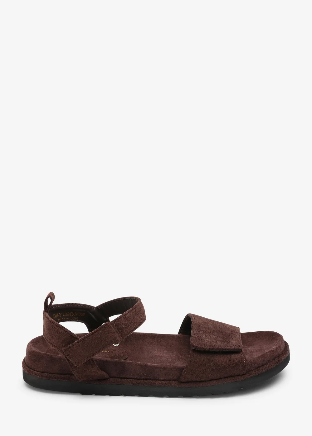 Where's That From Corfu Velcro Multi Strap Sandals In Dark Brown Suede - 4 Image 1