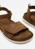Where's That From Corfu Velcro Multi Strap Sandals In Khaki Suede - 5 Image 5