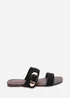 Where's That From Orlina Two Strap Side Buckle Black Suede Sandal - 5 Image 2