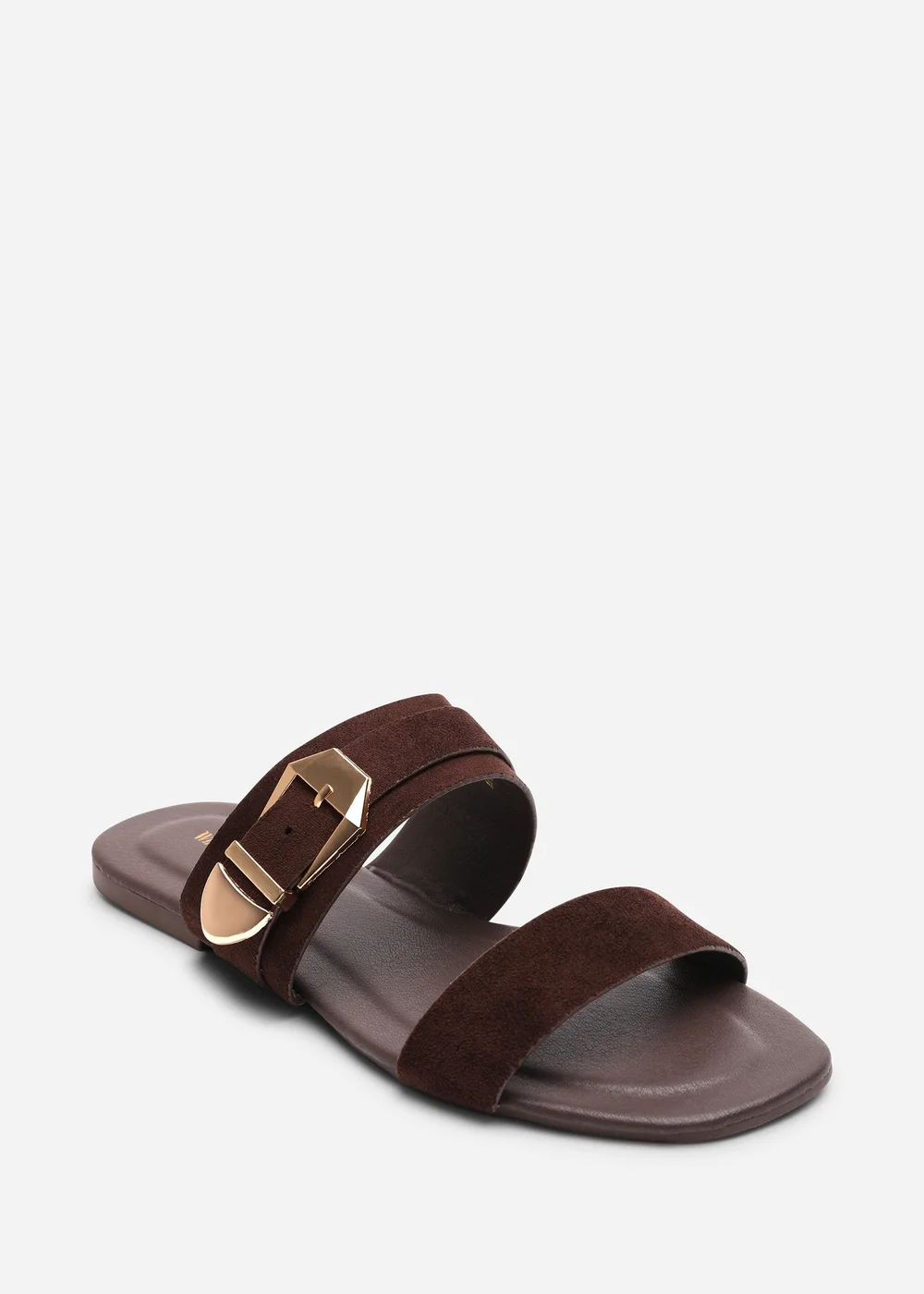 Where's That From Orlina Two Strap Side Buckle Dark Brown Suede Sandal - 5 Image 3
