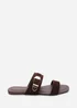 Where's That From Orlina Two Strap Side Buckle Dark Brown Suede Sandal - 5 Image 2