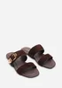Where's That From Orlina Two Strap Side Buckle Dark Brown Suede Sandal - 5 Image 4