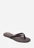 Where's That From Arrow Dark Brown Flip Flop Sandal With Contrast Stitch Detail - 7 Image 3