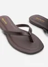 Where's That From Arrow Dark Brown Flip Flop Sandal With Contrast Stitch Detail - 7 Image 5