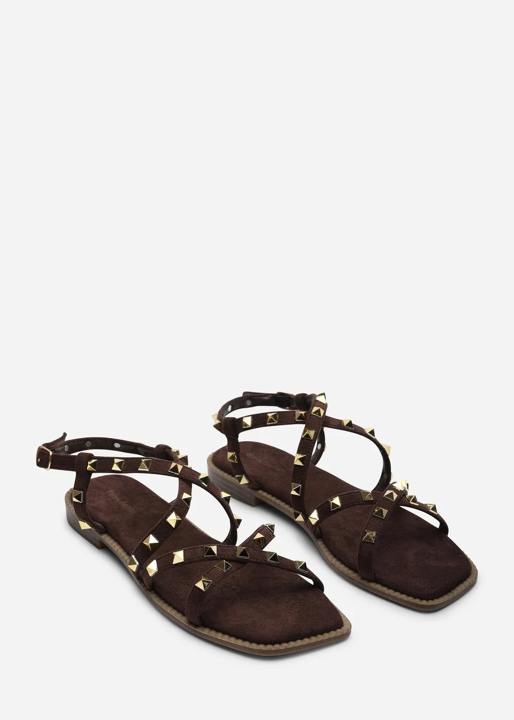 Where's That From Montana Gladiator Sandal With Studd Detail In Dark Brown Suede - 5 Image 4