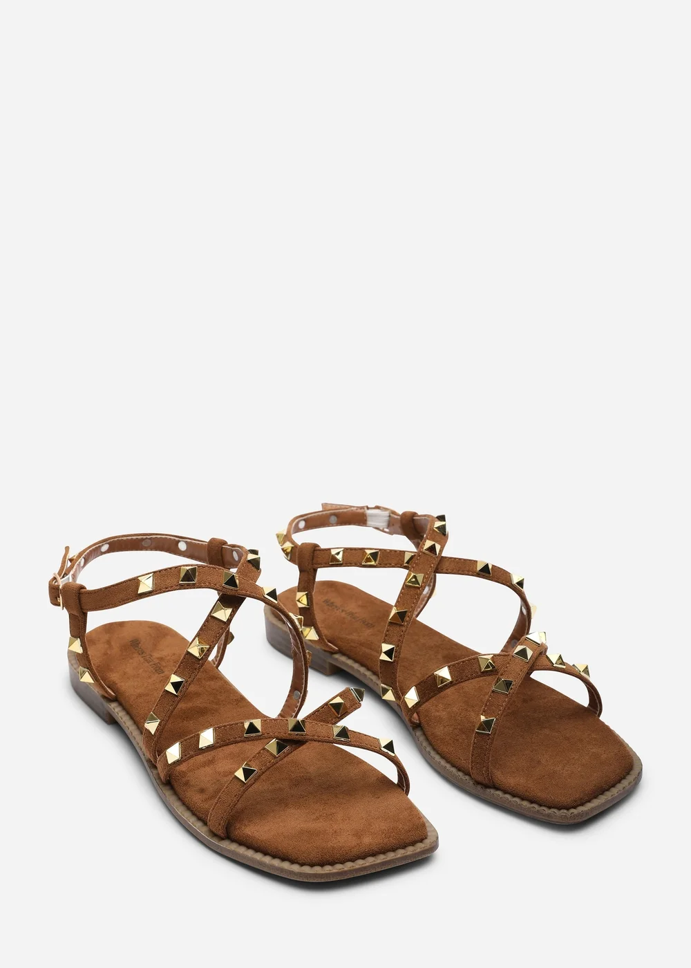 Where's That From Montana Gladiator Sandal With Studd Detail In Cognac Suede - 7 Image 4