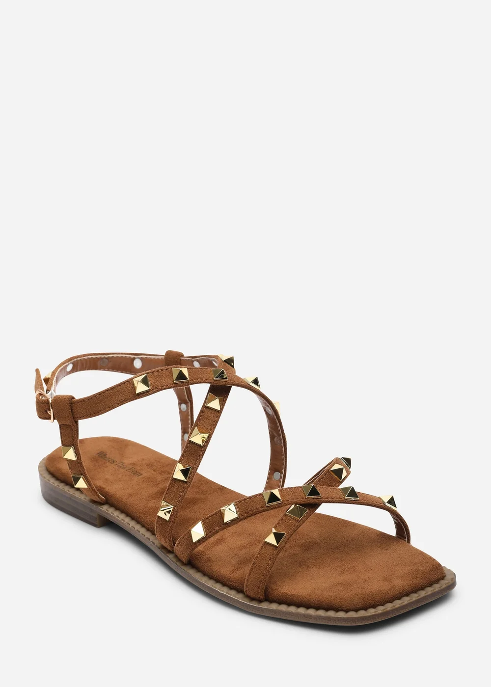 Where's That From Montana Gladiator Sandal With Studd Detail In Cognac Suede - 7 Image 3