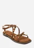 Where's That From Montana Gladiator Sandal With Studd Detail In Cognac Suede - 7 Image 3